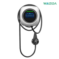 Chargeur EV AC WAIZIDA C3 22 kW Type 2 380 V 32 A Triphasé, borne murale intelligente avec écran TFT, application Bluetooth et RFID en option