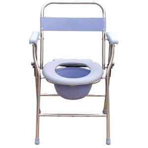 Stainless Steel <b>Folding</b> <b>Commode</b> Chair With Backrest For Elderly And Disabled 150kg Capacity Bathroom Use - Product Image 5