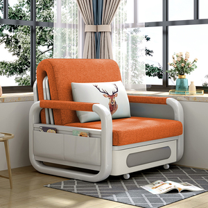 เฟอร์นิเจอร์ห้องนั่งเล่นสมัยใหม่ โซฟาเดี่ยวแบบเตียงนอน ประหยัดพื้นที่ โซฟาเบดพับได้โครงเหล็ก - Product Image 2