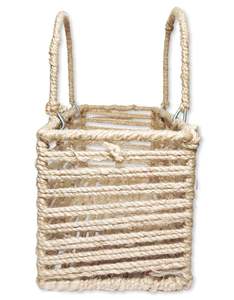 12" Handmade Decorative Jute <b>Rope</b> <b>Basket</b> With Iron Frame for Household and Kitchen <b>Storage</b> and Bathroom Organizer <b>Basket</b> - Product Image 4