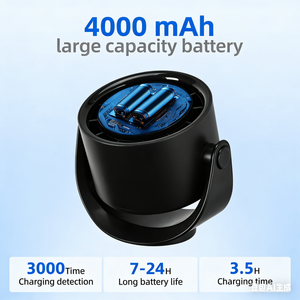 Mini Portable <b>Desk</b> Equipment <b>Small</b> <b>Fan</b> Digital Display Screen Mini Table Portable <b>Fans</b> 4000mAh Usb Rechargeable <b>Fan</b> - Product Image 2