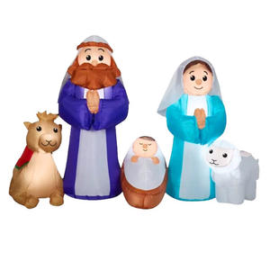 ديكورات عيد الميلاد القابلة للنفخ، مشهد المهد المضيء، زينة عيد الميلاد القابلة للنفخ - Product Image 1