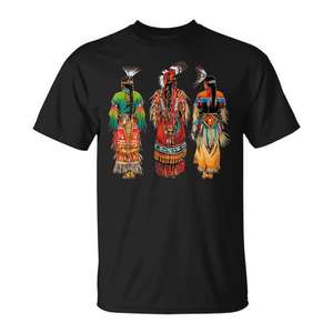 T-shirt pour homme avec motif de coiffe de plumes de chef de peuplev tribal amérindien, noir, 100% coton, vêtements promotionnels - Product Image 1