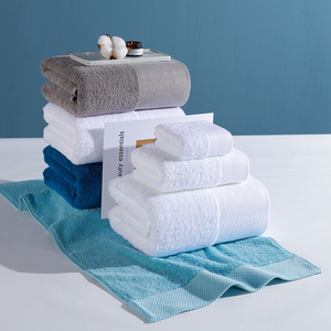 Chine usine en gros hôtel cinq étoiles serviette blanche 100% coton doux et confortable ensemble de serviettes de bain - Product Image 2