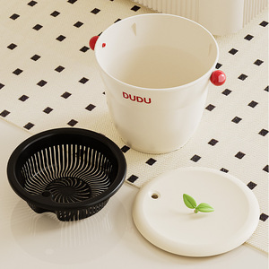 Cubo para Té Dudu Color Crema, Gran Capacidad con Filtro, Uso Interior - Product Image 2