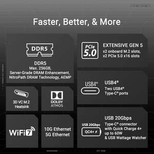 Tarjeta Madre ASUS ROG Crosshair X870E Dark Hero ATX, AMD AM5, DDR5, PCIe 5.0, para Juegos - Product Image 2