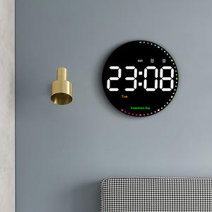 Reloj de Pared Electrónico Digital para Sala de Estar, Diseño Simple con Letras Grandes, Pantalla LED y Segundero Colorido - Product Image 1