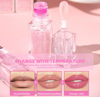 30 Huile à Lèvres Changeante de Couleur Brillant à Lèvres Vegan de Marque Privée Grand Pinceau Clair Aromatisé aux Fruits Brillant à Lèvres Repulpant Logo Personnalisé Couleur Rose