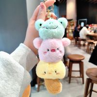 Mignonne peluche poupée porte-clés griffe Machine personnalisé drôle Mini voiture clé sac pendentif fourrure douce peluche Animal chien ours grenouille porte-clés jouet