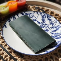 Porte-chéquier en cuir véritable de haute qualité, fin et pliable, avec poche de rangement pour espèces