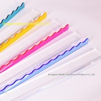 Support de Mahjong en Acrylique Transparent Coloré en Stock avec Poussoir Magnétique et Bord Ondulé Antidérapant, Facile à Nettoyer, Parfait