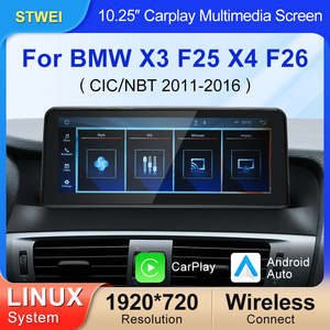 STWEI จอไร้สายขนาด 10.25 นิ้ว รองรับ AUTO CarPlay สำหรับรถยนต์ BMW X3 F25 X4 F26 NBT ปี 2013-2016 ระบบ Linux บลูทูธ DSP หน้าจอสัมผัส - Product Image 2