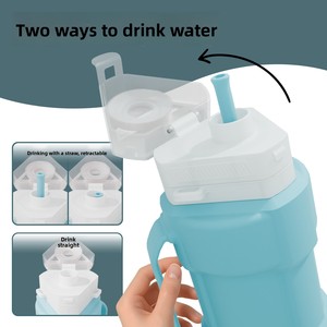 Bouteille d'eau en silicone de qualité alimentaire grande capacité pour sports de plein air, avec ouverture directe et anti-fuite, idéale pour le cyclisme et les voyages des jeunes - Product Image 3