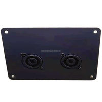 Métal haut-parleur boîte terminal jack plaque noir haut-parleur boîte accessoires haut-parleur de cabinet plaque de support boîte de jonction conseil