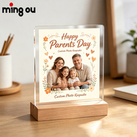 Plaque acrylique personnalisable avec impression UV et support en bois – Cadeau promotionnel pour événements d'entreprise – En stock – Cadre d'affichage personnalisé