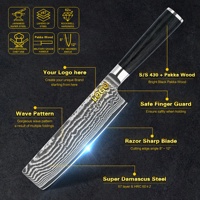 Manche rond en bois noir 7 pouces 67 couches vg10 couteaux de chef en acier damas couteau nakiri japonais super tranchant Acheter pour restaurant