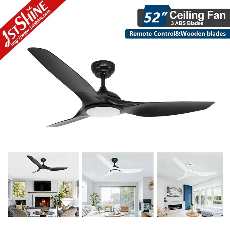 1stshine LED Ceiling Fan Modern High Airflow 3 Plastic Blades Time Setting Ceiling Fan Light