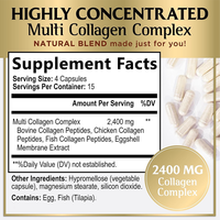 Rosebest Collagène Hydrolysé Multi-Source Naturel Végétalien 2400mg – Complexe de Peptides Protéiques en Capsules – Complément pour Cheveux, Peau et Ongles