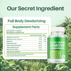 Suplementos Desodorantes Corporales con Clorofila OEM Odor Magic para Adultos, Alivio del Olor Corporal, Ingredientes Herbales - Product Image 2