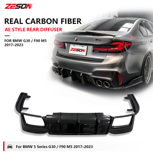 Difusor Trasero Estilo AE de Fibra de Carbono Real para <span class=keywords><strong>BMW</strong></span> Serie 5 G30 G38 F90 M5 530i 540i Sedán, Alerón de Parachoques <span class=keywords><strong>2017</strong></span>+ - Product Image 1