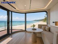 Maison capsule préfabriquée de luxe à structure en acier galvanisé au design contemporain pour usage extérieur, villa d'hébergement, boutique