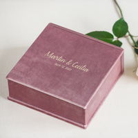 Boîte cadeau magnétique plate en velours personnalisée avec logo, fermeture magnétique recyclable, emballage rigide, boîte cadeau pour bébé, nouveau-né, en daim