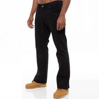 Celana Jeans Pria Model Slim Fit Straight-leg Denim Distressed dengan Detail Rivet Gaya Punk, Bahan Spandex/Katun
