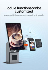 Máy tính để bàn 21.5 inch kiosk Android phục vụ màn hình cảm ứng thực phẩm đặt hàng tự dịch vụ thanh toán thiết bị đầu cuối Casher thiết bị cho siêu thị - Product Image 2