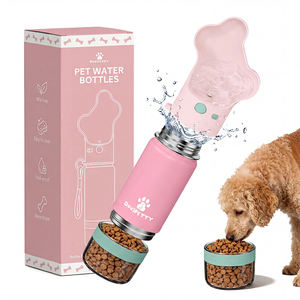 Botella de Agua para Perros 2 <span class=keywords><strong>en</strong></span> 1 de 14 oz, de Acero Inoxidable, a Prueba de Fugas, con Dispensador y Bebedero para Mascotas, para Paseos - Product Image 1