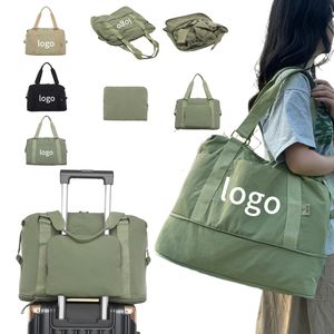 대용량 경량 여성용 핸드헬드 여행 가방 접이식 확장형 스포츠 피트니스 수하물 여행 더플백 - Product Image 1