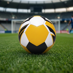 Ballon de football jaune, noir et blanc, taille 3, durable, léger, pour l'entraînement sportif en plein air - Product Image 2