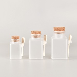 Offre Spéciale – Pot Cosmétique Carré en ABS Transparent ou <span class=keywords><strong>D</strong></span>époli de 100ml, 200ml, 300ml – Bouteille Vide en Plastique pour Sels de Bain - Product Image 3