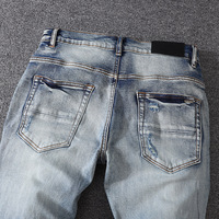 Jeans déchirés et troués, style streetwear de haute qualité, jeans personnalisés pour hommes