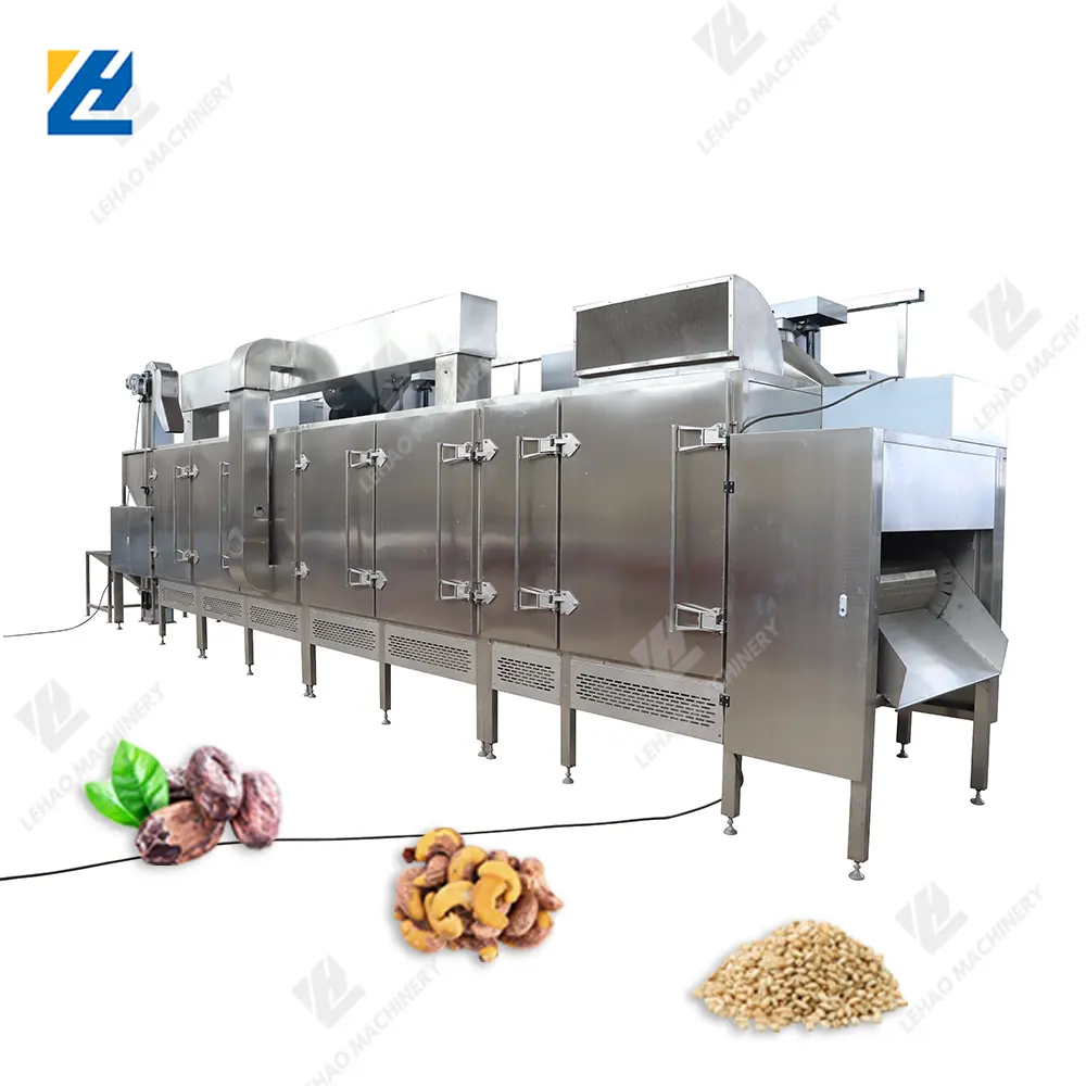 Mesin pemanggang kacang listrik gas multifungsi, mesin pemanggang biji-bijian kacang tanah berkelanjutan otomatis