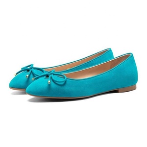 Ballerines de luxe à bout rond, chaussures plates personnalisables avec logo, confortables pour femmes, en cuir véritable respirant, chaussures fermées été-automne - Product Image 1