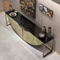 Foshan usine personnalisée luxe italien meubles de couloir marbre naturel vert console table salon