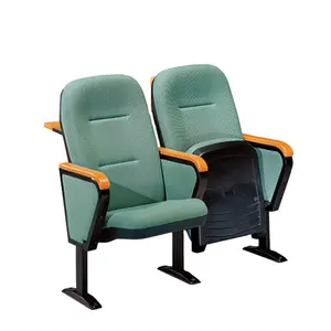 Modern high quality folding theater church chairs concert hall seating with writing pad