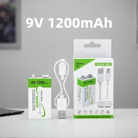 Baterai Isi Ulang USB Li-ion 9V 1200mAh, Pengisian Daya USB Terintegrasi, Masa Pakai Panjang, Output Stabil untuk Mikrofon, Mainan 502040