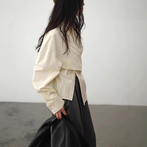 Qy024 <span class=keywords><strong>Camisa</strong></span> de tirantes de tela ancha con diseño de empalmes de estilo desestructurado, de alta gama francesa, estilo nicho, para Primavera Verano, transfronteriza Europa América - Product Image 3