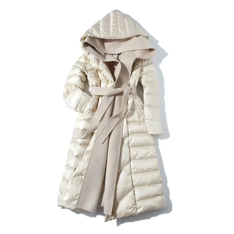 High Top Quality Oversize Luxury Long Women Duck Down Jacket Parka Winter Coat With Hood