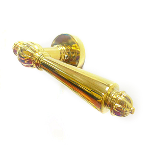 Poignée de porte en alliage de zinc doré de luxe français, ensemble de poignées et de serrures pour hôtel, villa, appartement, chambre. - Product Image 2