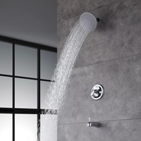 Ensemble de robinetterie de douche à pression équilibrée en laiton massif CUPC, chromé, mural, avec système de douche et bain à effet pluie de 8 pouces et bec de bain