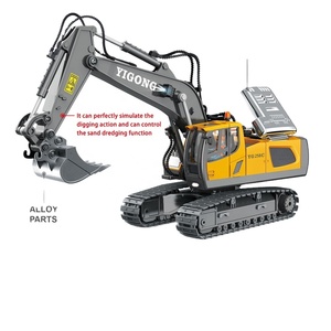 Samtoycn 11CH 1:20 RC Excavatrice <span class=keywords><strong>JCB</strong></span> <span class=keywords><strong>Jouet</strong></span> de Construction Camion Monstre RC Grue Camion Excavatrice Télécommandée en Alliage Métallique - Product Image 1