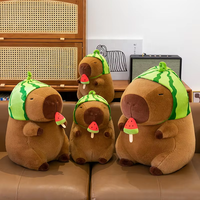 Mignon Capybara Peluche Super Doux Pastèque Tête Soulagement Du Stress Accessoire Coton Cadeau Parfait Peluche Jouet