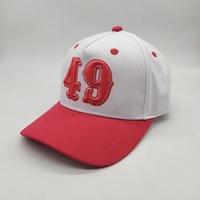 OEM personalizado Snapback Cap 5 Panel 2 tono Curved Brim algodón sarga deporte sombreros 3D Puff bordado elevado logotipo gorras de alta calidad