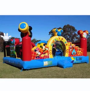 Casa inflable de rebote para niños, parque de juegos al aire libre, área de juego, Castillo de salto, Mickey mouse