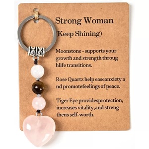 พวงกุญแจคริสตัลรูปหัวใจหลากสีสัน ทำมือ ประดิษฐ์เอง พร้อมการ์ด - Product Image 4