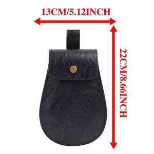 Pochette médiévale personnalisée en similicuir, sac banane <span class=keywords><strong>Viking</strong></span> gaufré, accessoire SCA LARP Cosplay unisexe, en stock, livraison directe usine - Product Image 6