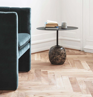 Table d'appoint en marbre naturel, design de mobilier d'intérieur, table multicolore, pilier en pierre de luxe, socle en marbre