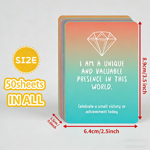 Cartes d'affirmation arc-en-ciel réutilisables en gros – Citations positives en papier pour cadeaux, auto-motivation et bien-être émotionnel - Product Image 4